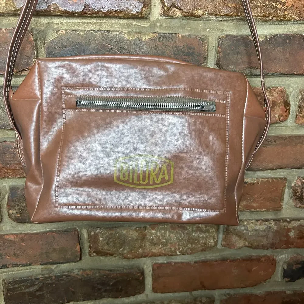Bilora Vintage Brown Leather Camera Bag Case Tote Shoulder Strap